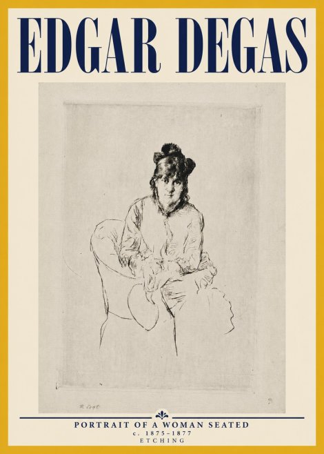 Edgar Degas Portrait of a Woman Seated No5 - Plakat