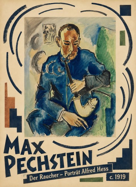 Max Pechstein Der Raucher – Porträt Alfred Hess No6 - Plakat