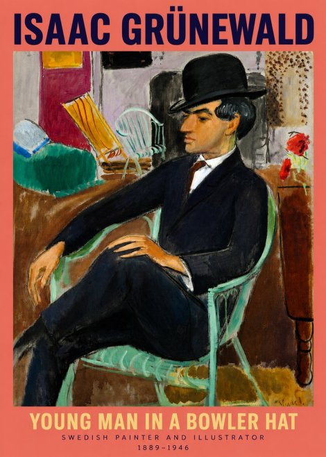 Isaac Grünewald Young Man in a Bowler Hat No2 - Plakat