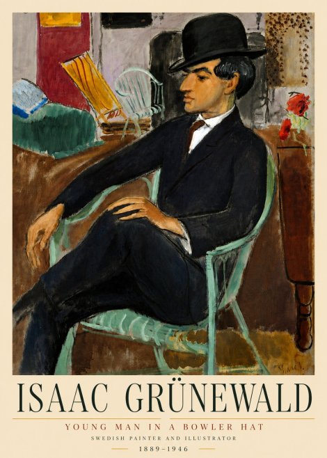 Isaac Grünewald Young Man in a Bowler Hat No4 - Plakat