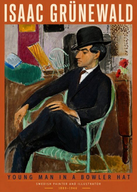 Isaac Grünewald Young Man in a Bowler Hat No5 - Plakat