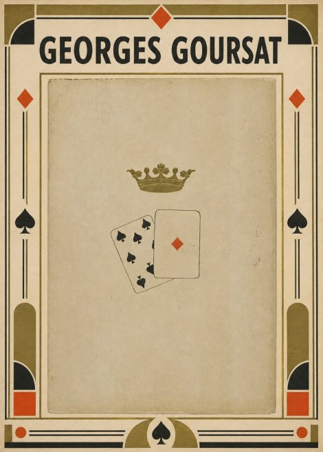 Georges Goursat Crown and Playing Cards No4 - Plakat