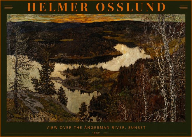 Helmer Osslund View over the Angerman River, Sunset No2 - Plakat