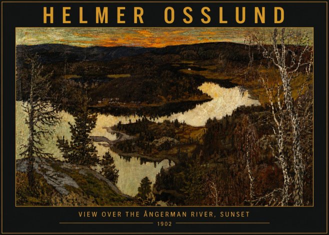 Helmer Osslund View over the Angerman River, Sunset No5 - Plakat