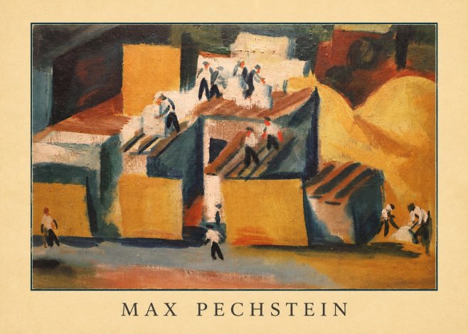 Max Pechstein Workers on Rooftops No3 - Plakat