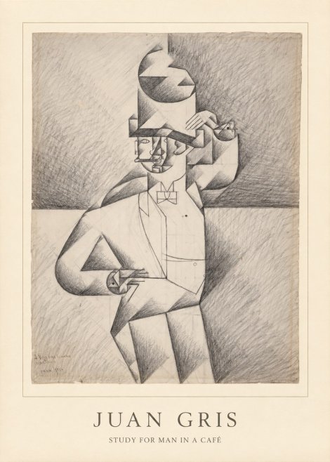 Juan Gris Study for Man in a Café No4 - Plakat
