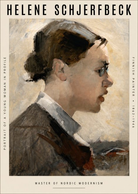 Helene Schjerfbeck Portrait of a Young Woman in Profile No4 - Plakat