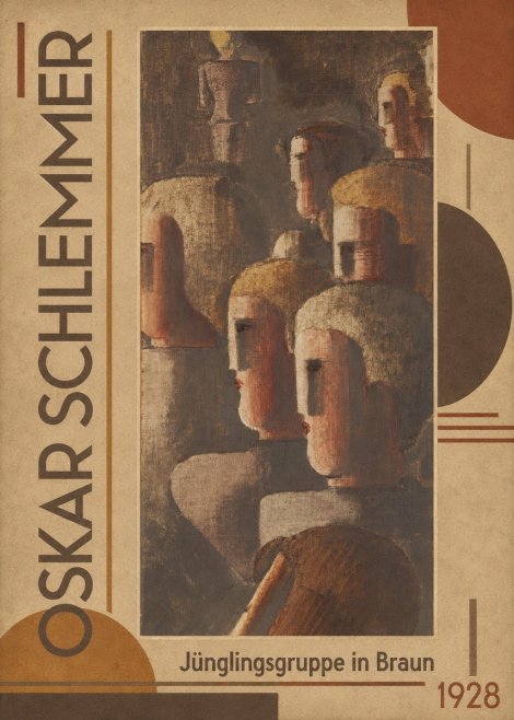 Oskar Schlemmer Jünglingsgruppe in Braun No3 - Plakat