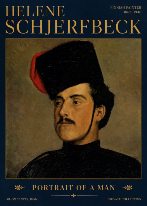 Helene Schjerfbeck Portrait of a Man II No4 - Plakat