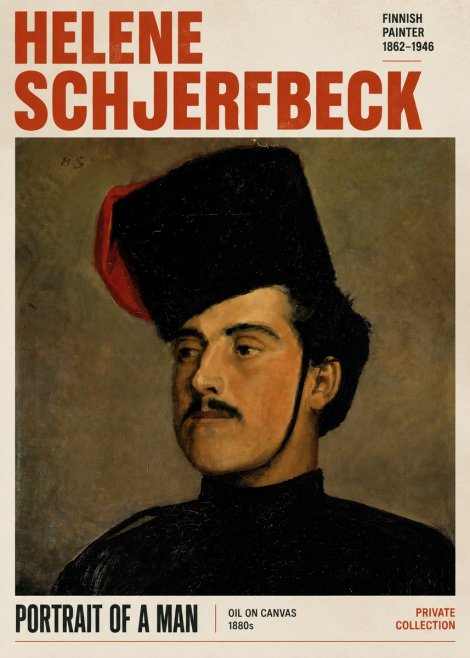 Helene Schjerfbeck Portrait of a Man II No5 - Plakat