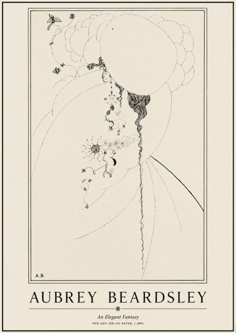 Aubrey Beardsley An Elegant Fantasy No1 - Plakat