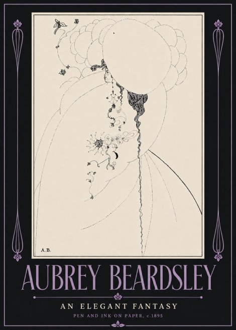 Aubrey Beardsley An Elegant Fantasy No6 - Plakat