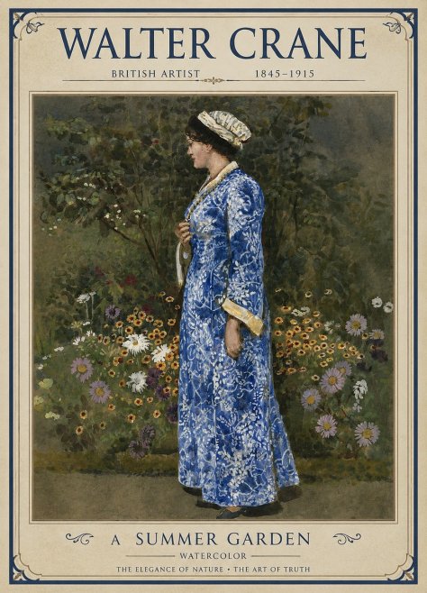 Walter Crane A Summer Garden No1 - Plakat