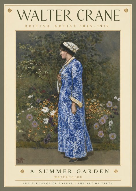 Walter Crane A Summer Garden No3 - Plakat