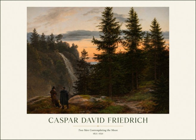 Caspar David Friedrich Two Men Contemplating the Moon I No1 - Plakat