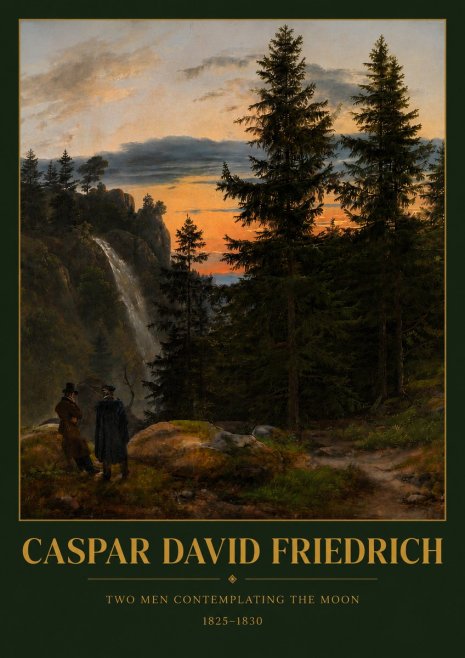 Caspar David Friedrich Two Men Contemplating the Moon I No4 - Plakat