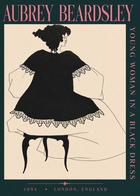 Aubrey Beardsley Woman in a Dress No4 - Plakat