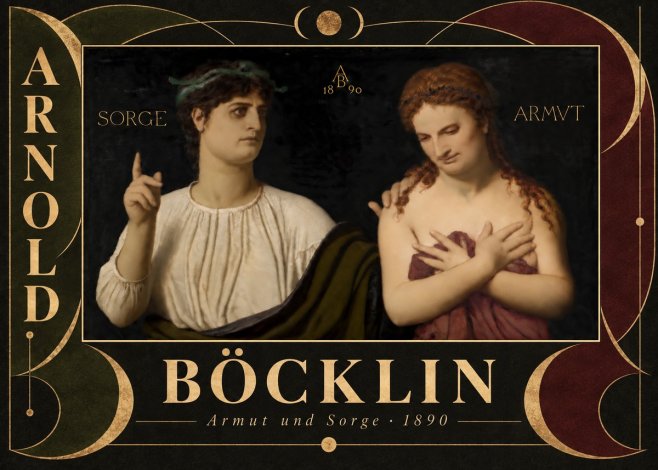 Arnold Böcklin Armut Und Sorge No6 - Plakat