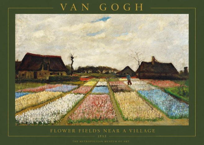 Van Gogh Flower Fields Near a Village No2 - Plakat