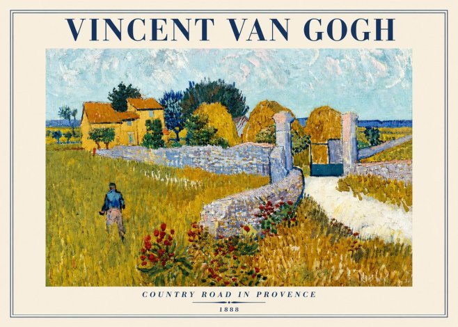 Van Gogh Country Road in Provence No4 - Plakat