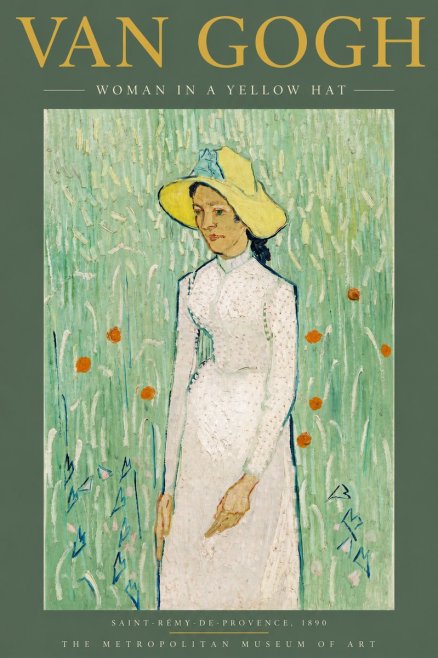 Van Gogh Woman in a Yellow Hat No4 - Plakat