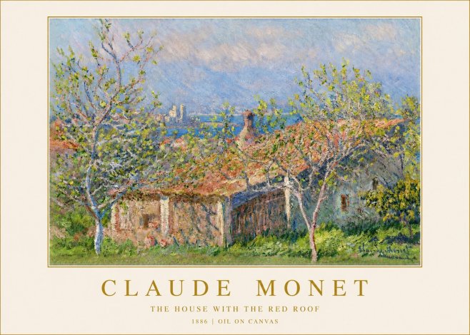 Monet The House with the Red Roof No2 - Plakat