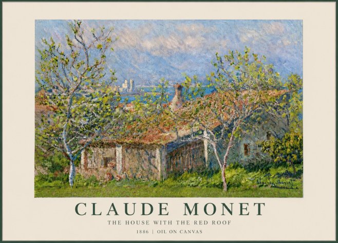 Monet The House with the Red Roof No6 - Plakat