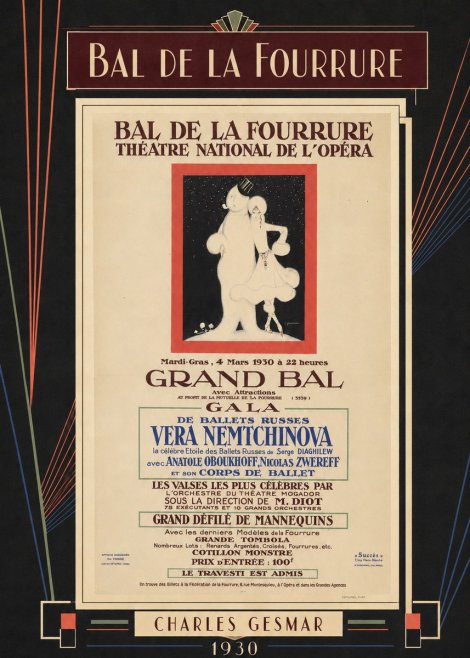 Charles Gesmar Bal De La Fourrure Théâtre National De L'opéra No4 - Plakat