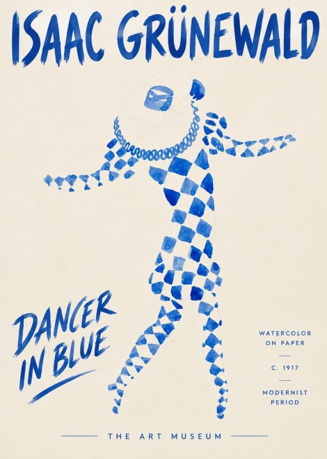 Isaac Grünewald Dancer in Blue No3 - Plakat