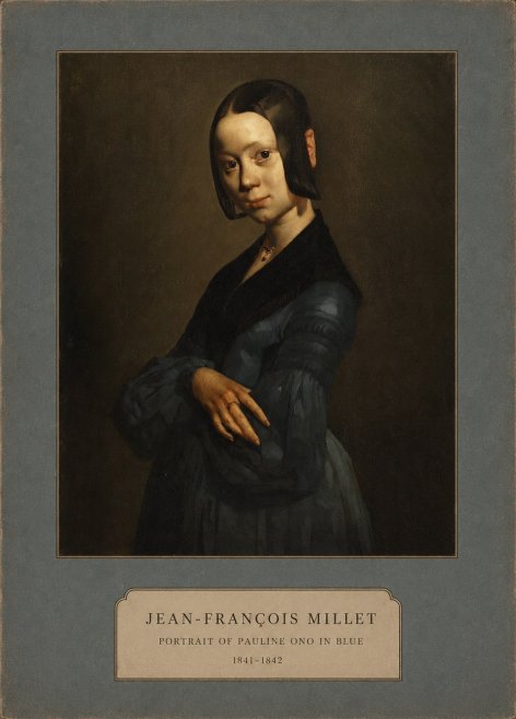 Jean-François Millet Portrait of Pauline Ono in Blue No2 - Plakat