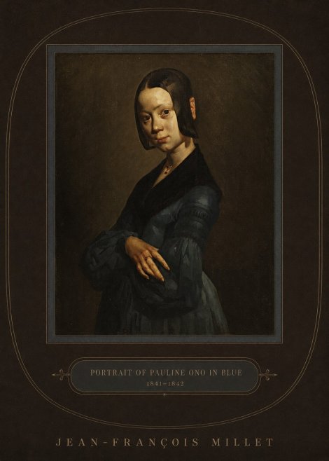Jean-François Millet Portrait of Pauline Ono in Blue No4 - Plakat