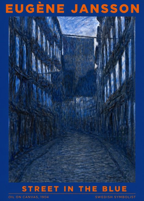 Eugène Jansson Street in the Blue No2 - Plakat