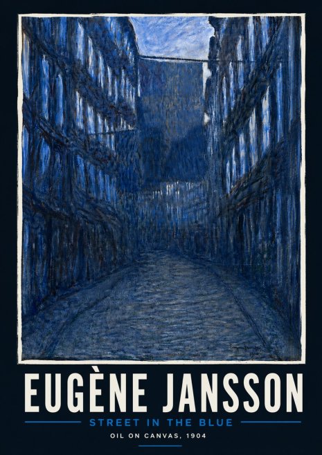 Eugène Jansson Street in the Blue No4 - Plakat