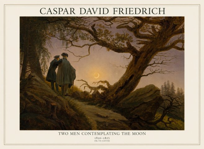 Caspar David Friedrich Two Men Contemplating the Moon II No1 - Plakat