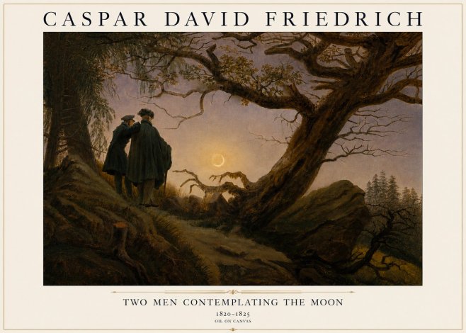 Caspar David Friedrich Two Men Contemplating the Moon II No3 - Plakat