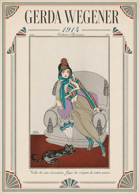 Gerda Wegener Veste De Soie Écossaise. Jupe De Crépon De Coton Souris. No1 - Plakat