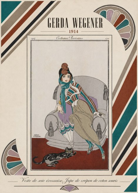 Gerda Wegener Veste De Soie Écossaise. Jupe De Crépon De Coton Souris. No5 - Plakat