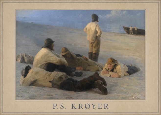P.S. Krøyer Fishermen on Skagen Beach No1 - Plakat