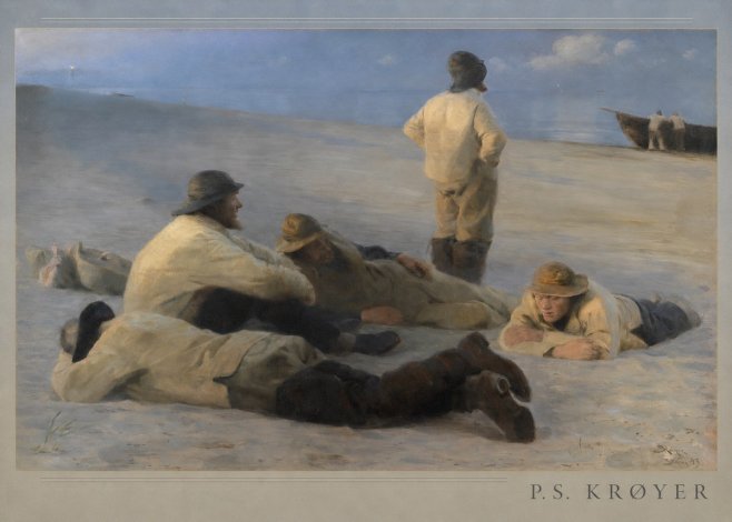 P.S. Krøyer Fishermen on Skagen Beach No3 - Plakat