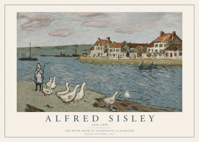 Sisley The River Bank at Villeneuve-la-garenne No3 - Plakat