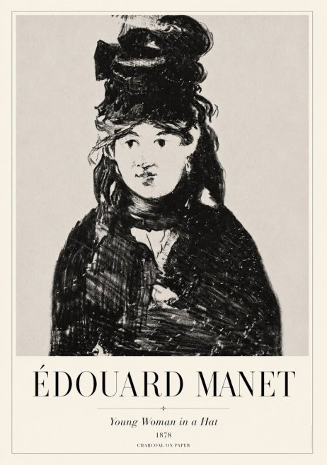 Édouard Manet Young Woman in a Hat III No1 - Plakat