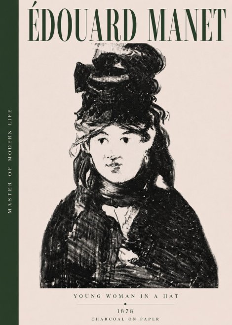 Édouard Manet Young Woman in a Hat III No3 - Plakat