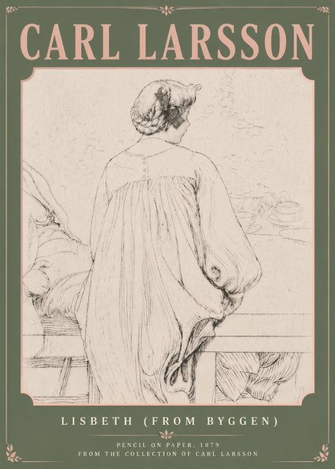 Carl Larsson Lisbeth (from Byggen) No5 - Plakat