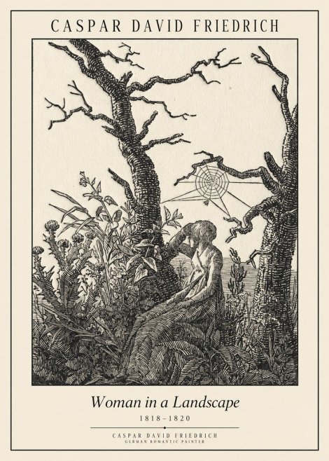 Caspar David Friedrich Woman in a Landscape No1 - Plakat