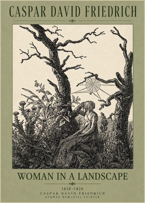 Caspar David Friedrich Woman in a Landscape No5 - Plakat