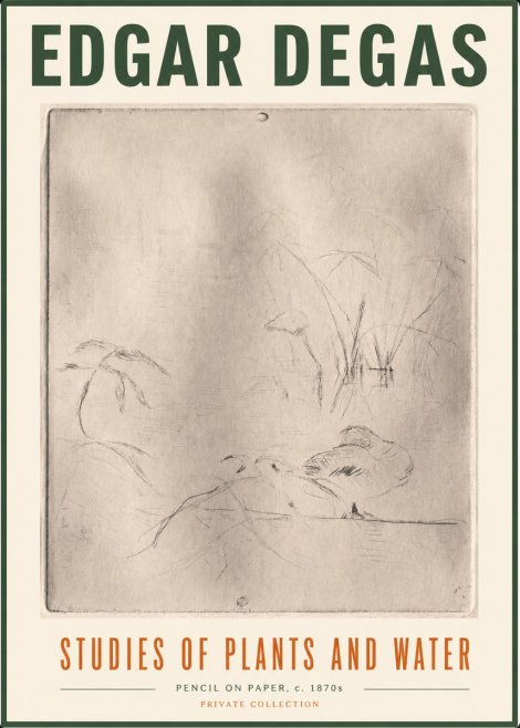Edgar Degas Studies of Plants and Water No5 - Plakat