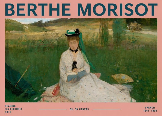 Berthe Morisot Reading (La Lecture) No2 - Plakat