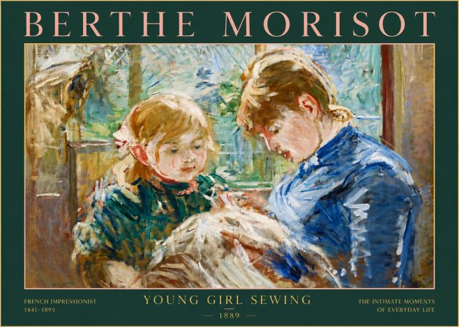 Berthe Morisot Young Girl Sewing No4 - Plakat