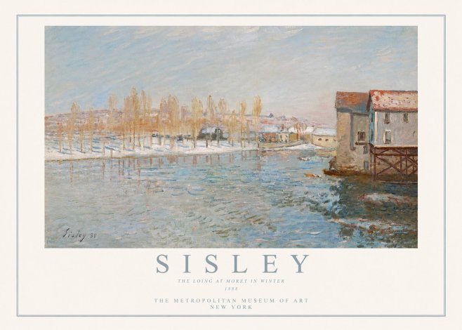 Sisley The Loing at Moret in Winter No3 - Plakat