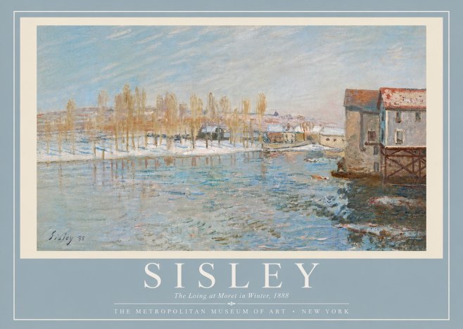 Sisley The Loing at Moret in Winter No6 - Plakat